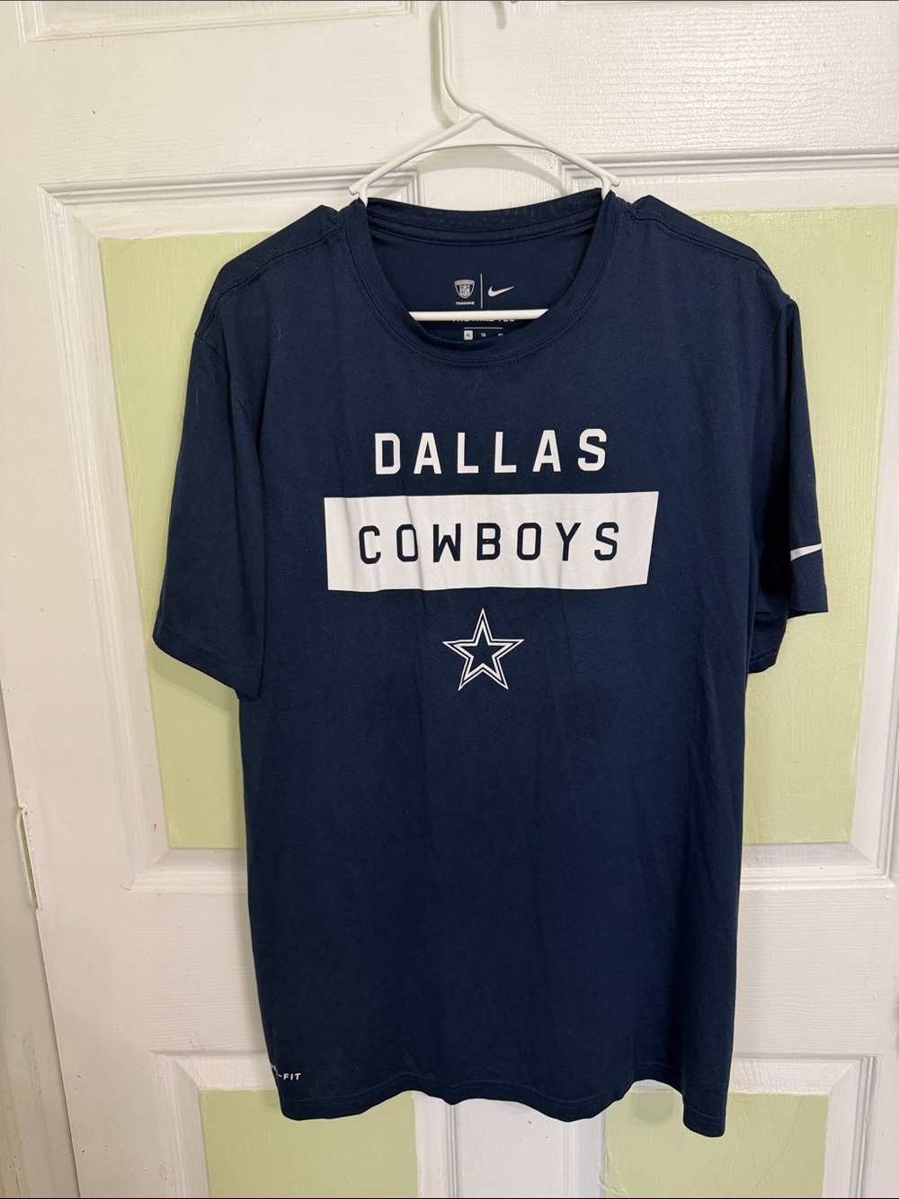(0000) Nike Navy Dallas Cowboys Short-Sleeve Tee with White Logo, Size: XL